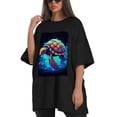 thumbnail image 4 of Plus Size Shirt for Women Black Tops for Women Short Sleeves Shirt for Women Turtle T Shirt Crewneck Shirt for Women XL, 4 of 5