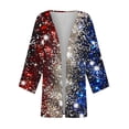 thumbnail image 5 of SELONE Patriotic Cardigans Fourth of July Outfits Fashion American Flag Beachwear Cardigan Loose Tops Shirt Red White Blue Clothing American Flag Clothing Celebrate Independence Day Dark Blue XL, 5 of 5