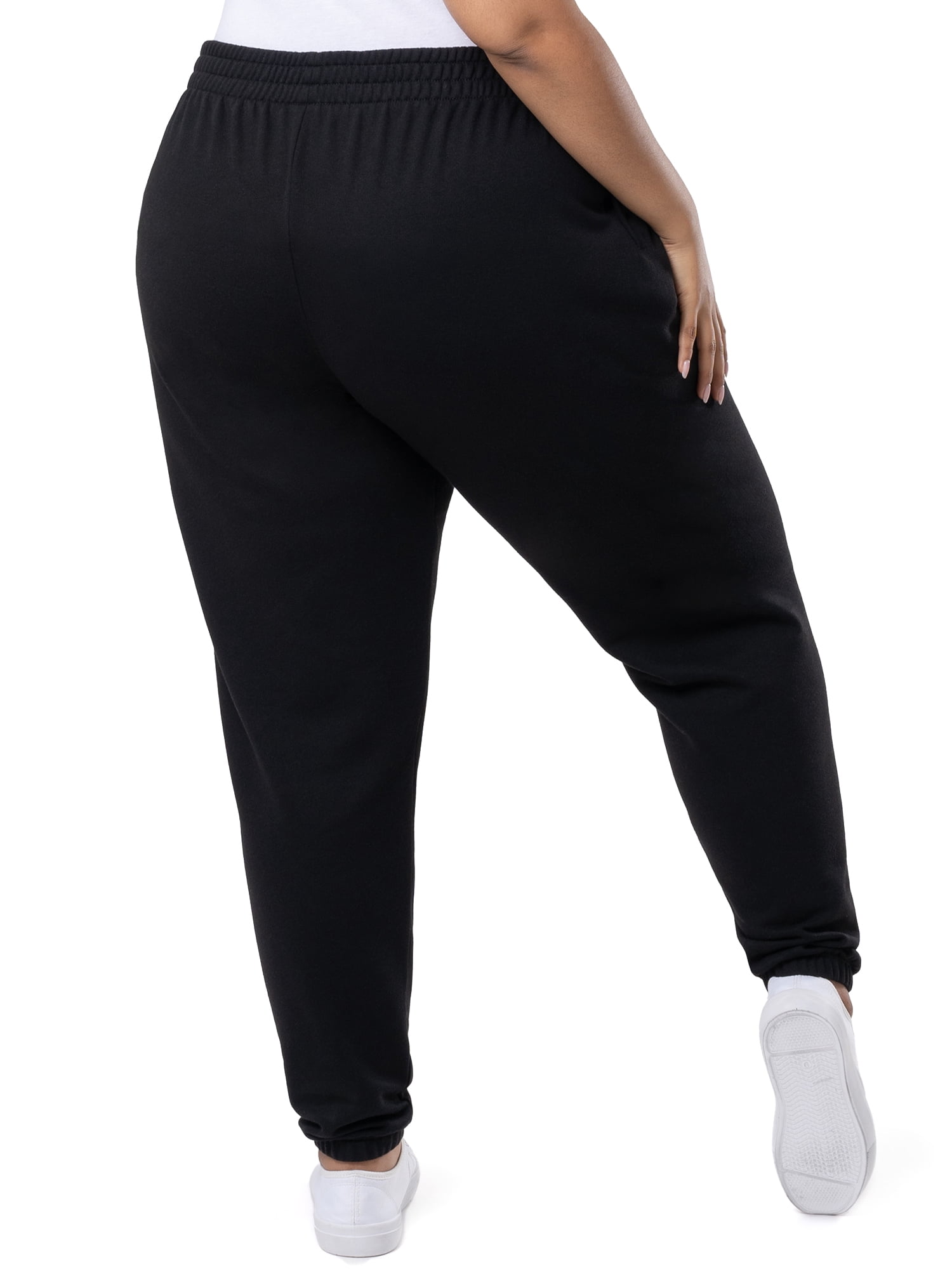 Terra & Sky Women's Plus Size Cotton Blend Fleece Sweatpants, 3-Pack