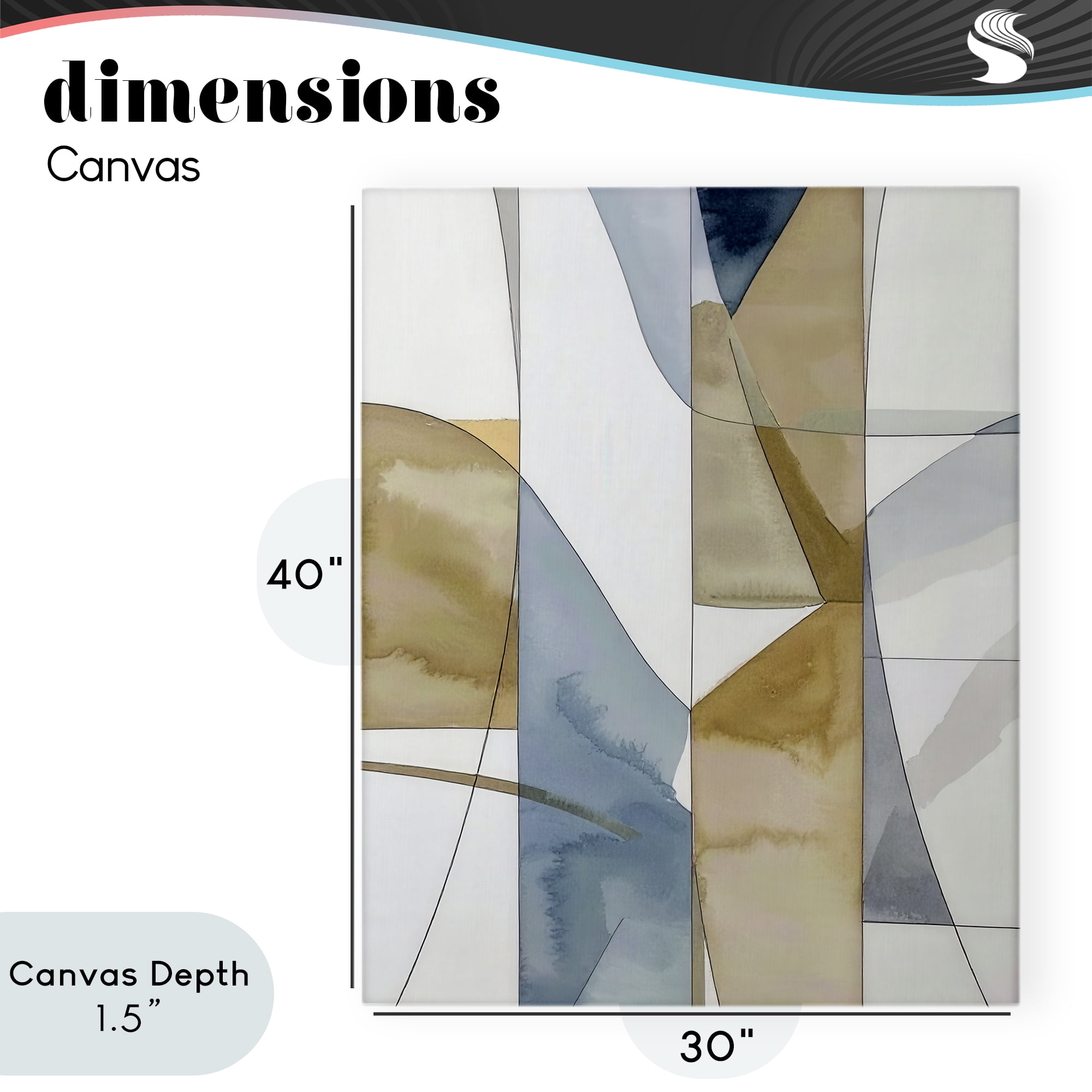 Stupell Industries Geographic Abstract Sections Canvas Wall Art, design by Alonza Saunders