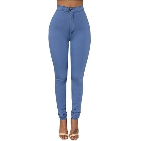 - Women's Fashion Slimming Fit High Waist Solid Color Long Pencil Pants