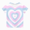 thumbnail image 4 of Sgkm Summer Girls T Shirt Short Sleeved Stylish Summer Shirts with Gradient Color Heart Shaped Pattern Holiday Clothes Purple 2-3 Years, 4 of 5