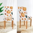 thumbnail image 3 of Yayeee 4 Pack Dining Chair Covers Stretch Parson Chairs Slipcovers Seat Protector, Pumpkins Pattern, 3 of 6