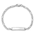thumbnail image 4 of 14k White Gold Bracelet ID Figaro 4.5 mm 7 in WG Semi-Solid Polished, 4 of 4