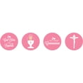 thumbnail image 2 of Darling Souvenir DIY Sacrament Baptism Theme&nbsp;Stickers chocolate&nbsp;Candy Labels 190 Pcs-Pink Salmon, 2 of 2
