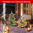 thumbnail image 4 of AMBN Arbre de Noël Extérieur avec Boules Rouges Dorées Décoration Pré-Décorée Arbre de Noël Vert Utilisé pour Passages et Porches, 4 of 5