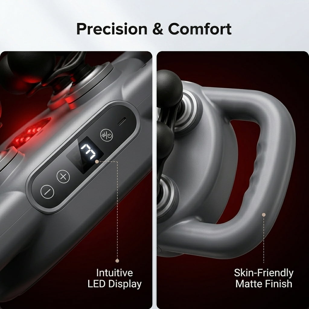12-Head Deep Tissue Massage Gun | 9-Mode Quiet Muscle Pain Relief Tool