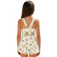 thumbnail image 2 of Xixirimido Beige Palm Trees Print Girls One Piece Swimsuits with Skirt Sleeveless Swim Dress Modest Skirted Swimwear with Built-in Shorts UPF 50+ Bathing Suit, 10-11 Years, 2 of 7