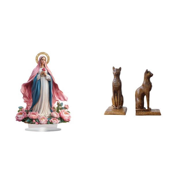 Adorno de gato acrílico, figura decorativa de mesa independiente con base, ideal para fiestas, hogar, estantería, festivales, dormitorio y oficina. Ta