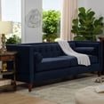 thumbnail image 3 of Modern 84" Tuxedo Tufted Sofa in Dark Navy Blue Performance Velvet, 3 of 14