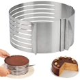 thumbnail image 1 of Cortador de anillos, cortador de pasteles, anillo ajustable, Mousse de 7 capas, para cortar fácilmente la parte inferior de los pasteles, molde para hornear pan redondo DIY Jormftte LL-2200, 1 of 1