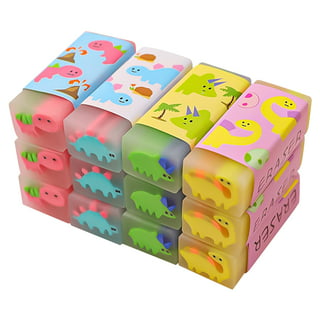 Fun Little Toys Confetti City 72 Pcs Assorted Themed Erasers,Mini Fun Food  Animal Pencil Erasers,Classroom Prizes,Gifts for Kids,Party Favors,School