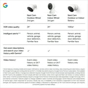 كاميرا مراقبة خارجية من Google Nest Cam من الجيل الثاني مع فيديو بدقة 2K وتوافق مع Gemini