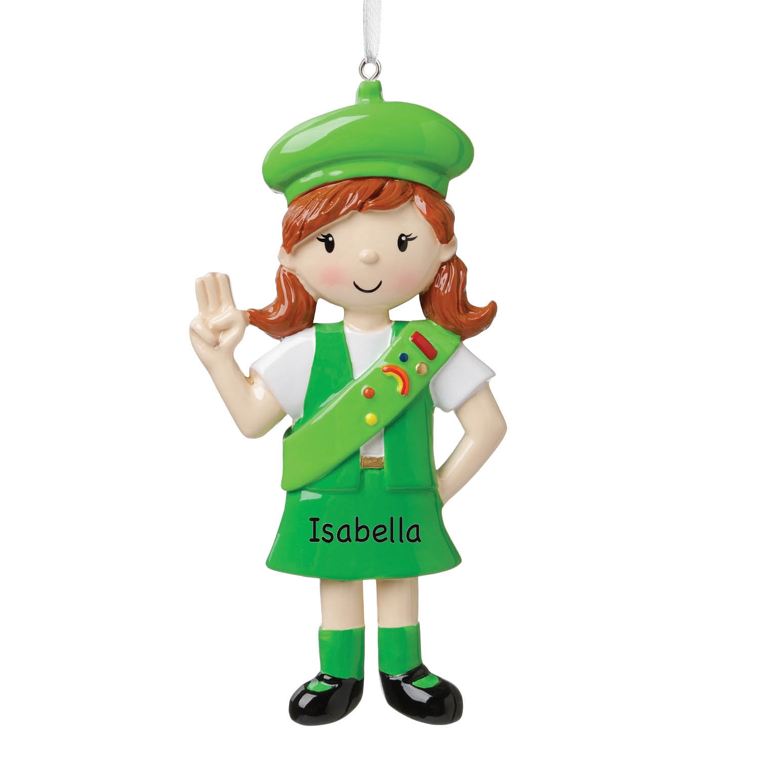 Personalized Girl's Club Green Uniform Christmas Tree Ornament