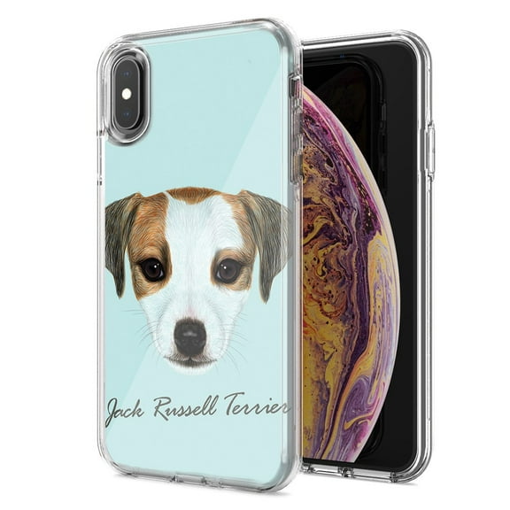 MUNDAZE For Apple iPhone XR Jack Russell Design Double Layer Phone Case Cover
