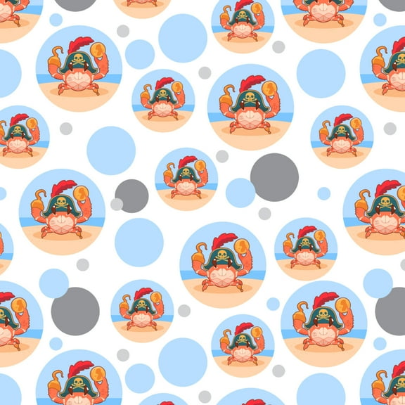Pirate Crab on the Beach with Hook and Coin Premium Gift Wrap Wrapping Paper Roll