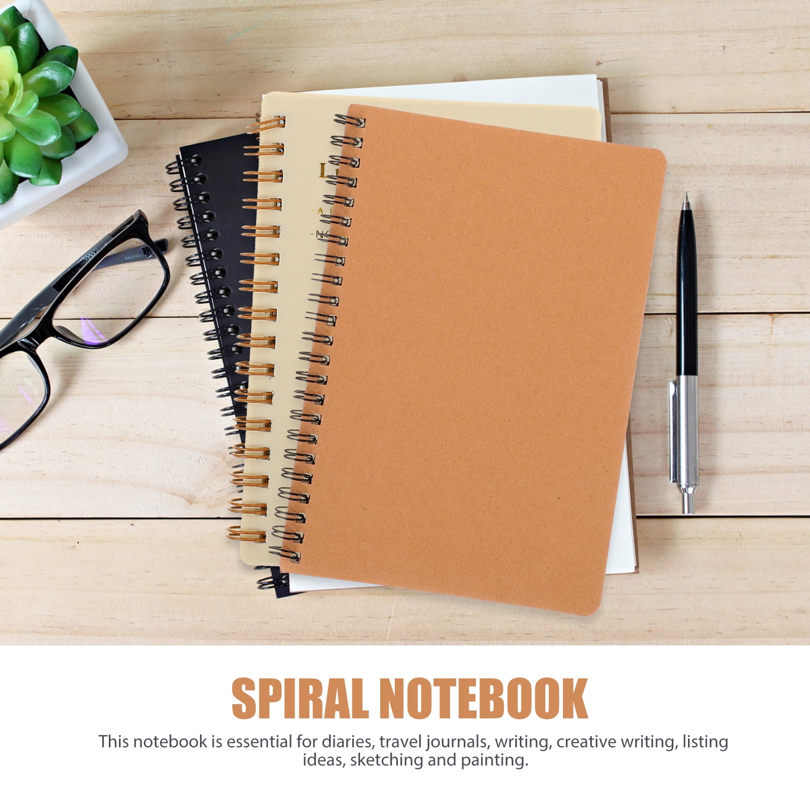 10 Pcs A5 Diary Notebook Spiral Notepad Pocket Blank Travel Office