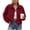 Wine, variant on MLCDZ Womens Corduroy Jacket Cropped Fall Long Sleeve Button Down Turn collared Coat Casual Lightweight Solid Color Bomber Outerwear with Pockets