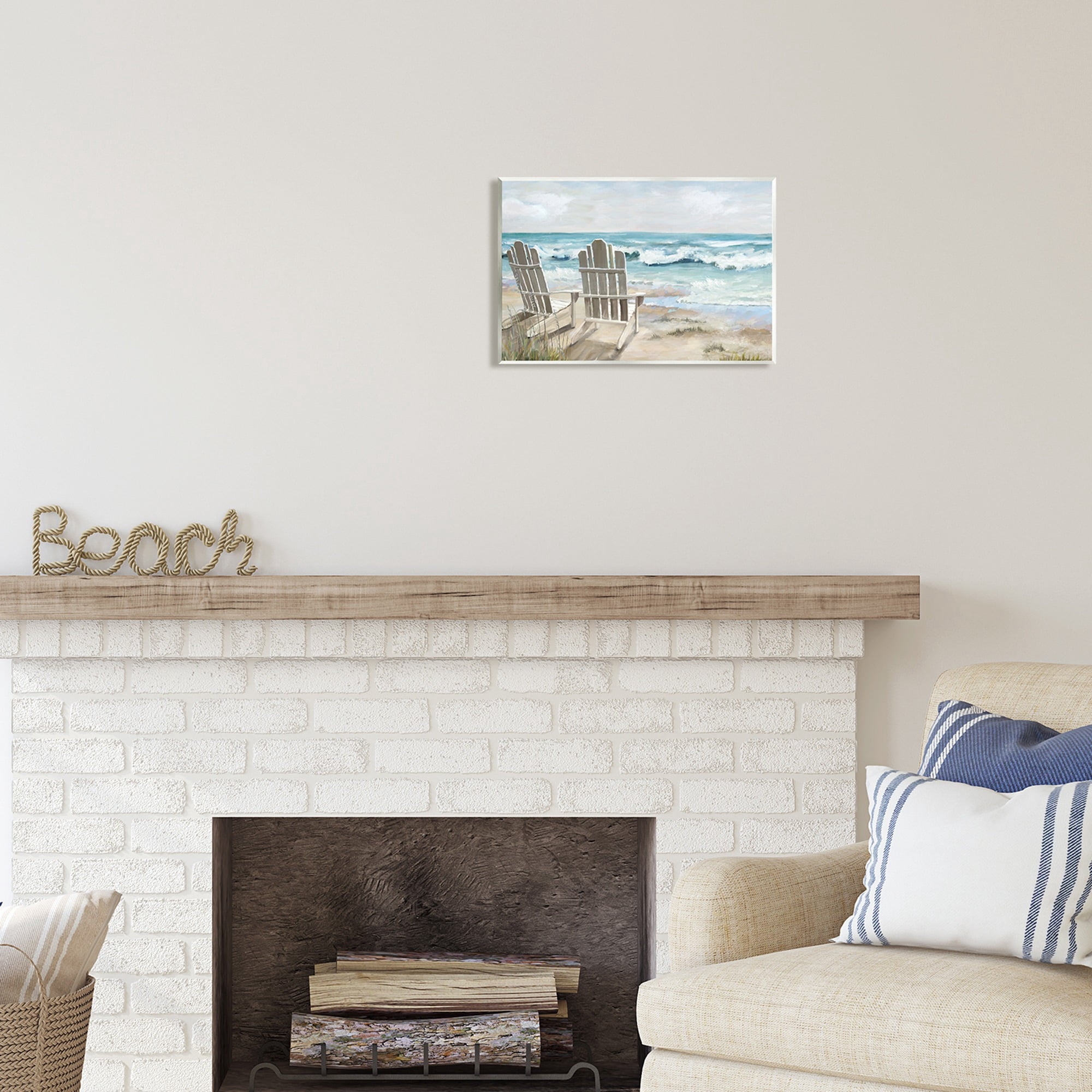 Stupell Industries Serene Beach Scene Landscape Painting Unframed Art Print Wall Art, 15 x 10