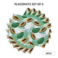 thumbnail image 2 of Placemats Set Of 4 / 6, Papaya Tropical Green Placemats For Dining Table Indoor/Outdoors Heat Resistant Washable Placemats 18" X 12", 2 of 8