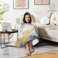 thumbnail image 4 of Wearable Blanket,Black Marble Gold Line Pattern Hooded Wearable Sherpa Blanket for Adults & Teens,Winter Poncho Shawl Wrap Cape Thick Warm,50"x60", 4 of 5