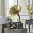 thumbnail image 7 of Wooden Vintage Gramophone Record Player, Retro Phonograph Record Player, Horn Vinyl Audio Turntables with FM/USB Audio in/Bluetooth Audio in for Home/Office/Hotel/Restaurant/Party/Birthday/Christams, 7 of 7