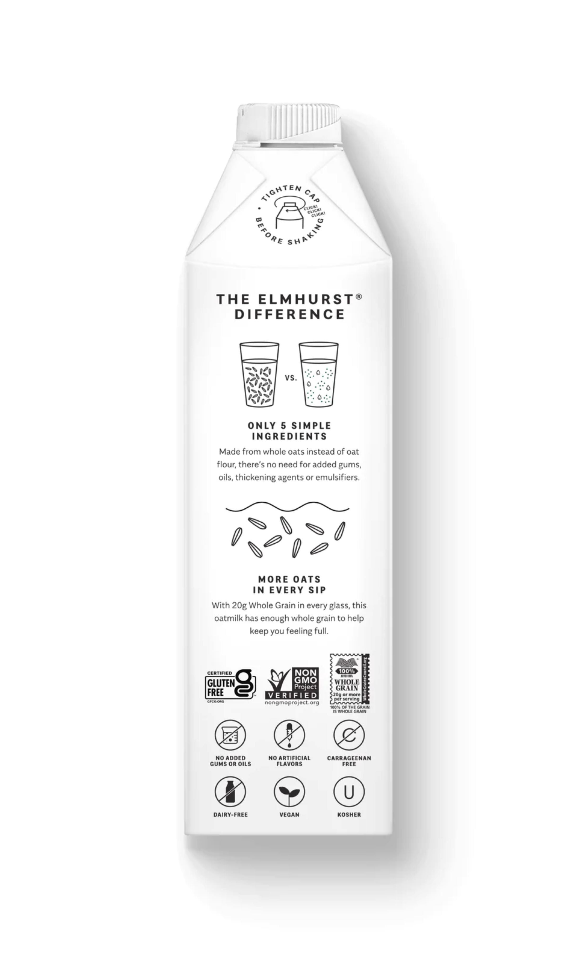 Elmhurst, Plant - Based, Milked Oats, 32 fl oz Bottle