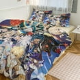 thumbnail image 6 of Genshin Impact 3 Pieces Bedding Set 3D Printed Lightweight Bed Quilt Set Comforter Cover Set for Girls Kids Teens, 1 Quilt Cover 2 Pillowcases 79"x90", 6 of 8