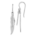 thumbnail image 3 of 925 Sterling Silver Rhodium-plated Polished Feathers Dangle Earrings, 3 of 4