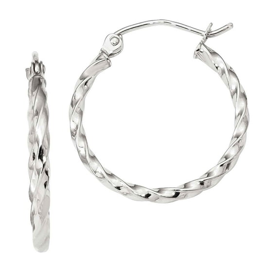 Primal Gold 10 Karat White Gold Twist Hoop Earring