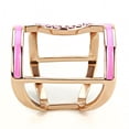 thumbnail image 4 of Rose Gold Womens Ring Anillo Para Mujer Stainless Steel Ring with Top Grade Crystal in Light Rose, 4 of 6