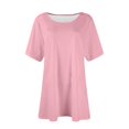 thumbnail image 3 of Pink Tops For Women Going Out, Plus Size Round Neck Short Sleeve Casual Solid Color Loose Fit Pullover Top 2025 Workout Crop High Tank Tops Trendy Tank Tops Workout Casual (5XL, Pink) ZMTing, 3 of 3