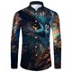 thumbnail image 1 of Camisa de manga larga con estampado de mariposa y animé estampado de búho en 3D ropa de calle de manga larga para hombre top informal de manga larga para exteriores, 1 of 6