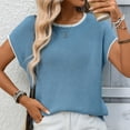 thumbnail image 6 of Besolor Womens Summer Cap Sleeve Knit Tops Casual Sleeveless Sweater Vest Crew Neck Trendy Tank Top, 6 of 9