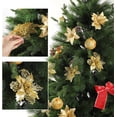 thumbnail image 4 of 24PCS Christmas Poinsettia with Clips Glitter Artificial Flower Winter Party Supplies for Xmas Tree Ornament Wedding Birthday Wreath Decoration, 4 of 7