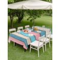 thumbnail image 4 of Outdoor Tablecloth with Umbrella Hole for Patio/Picnic/Party/Camping, Blue Pink Wooden Grain Waterproof Table Cloth Rectangle Table Cover Washable, Farmhouse Vintage Country Textured (60"x 120"), 4 of 9