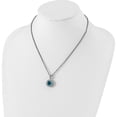 thumbnail image 4 of 14K/Silver Two-Tone Sterling Silver With 14K Swiss Blue Topaz & Diamond Necklace Made In Thailand qtc52, 4 of 5