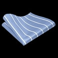 thumbnail image 6 of Scott Allan Necktie Set | Jacquard Woven Regular Tie Size 3.3"in at Tip | Dusty Blue Tie & Pocket Square, 6 of 6
