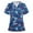 #2 Blue, variant on Lolmot Scrubs for Women Cute Animal Printed Casual Short Sleeve V-Neck Carer Working Uniform Nurse Shirts with Pockets
