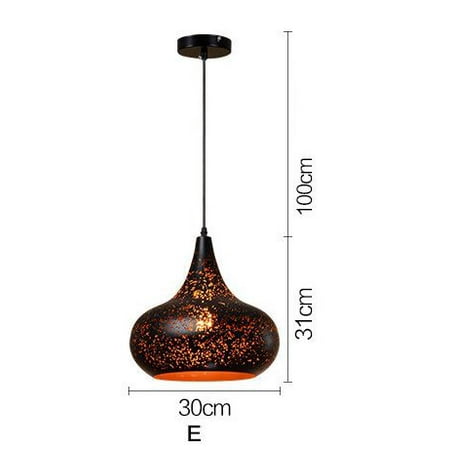 

Toyella Simple Retro Wrought Iron Chandeliers Cafe Bar Single Head Lighting Bar Type E With light source W