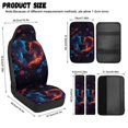 thumbnail image 7 of Xoenoiee Wolf Fire Flower Pattern Faux Leather Interior Accessories Set of 5, Waterproof Car Seat Cover Car Seatbelt Cover Armrest Cover Pad Universal Fit Truck SUV, 7 of 7