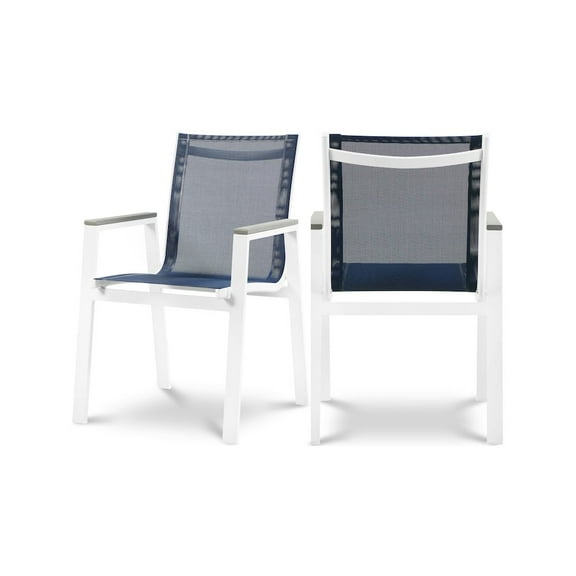 Meridian Furniture Nizuc Navy Outdoor Patio Dining Arm Chair (Set of 2)