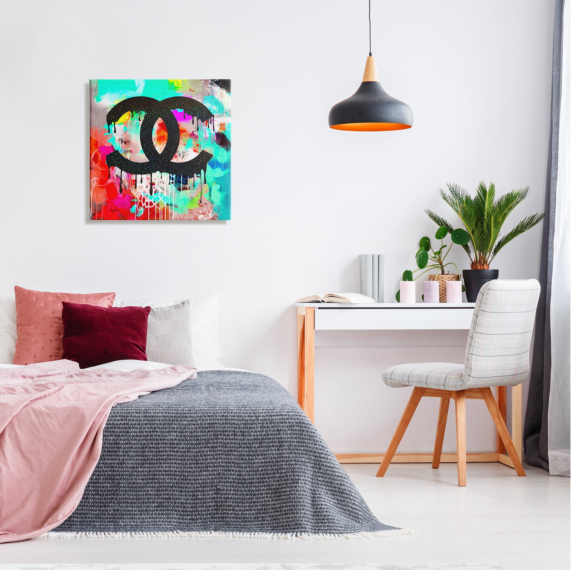 Stupell Industries Glam Drip on Graffiti Abstract Painting Gallery Wrapped Canvas Print Wall Art, 24 x 24