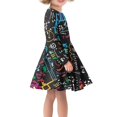thumbnail image 2 of FKELYI Math Formula Long Sleeve Dress for School Size 7-8 Comfortable Kids Swing Skater Midi Dress Stretchy Dress Up Clothes for Little Girls, 2 of 4