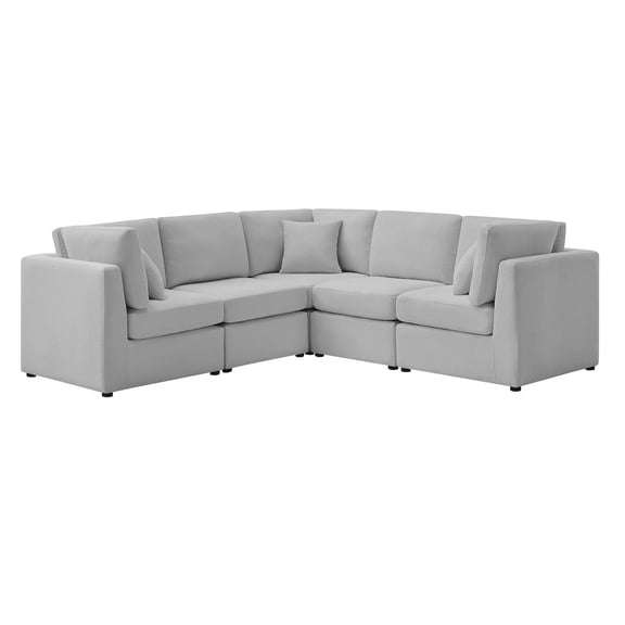 Comfort Pointe Chandler 5-PC Gray Performance Fabric Sectional
