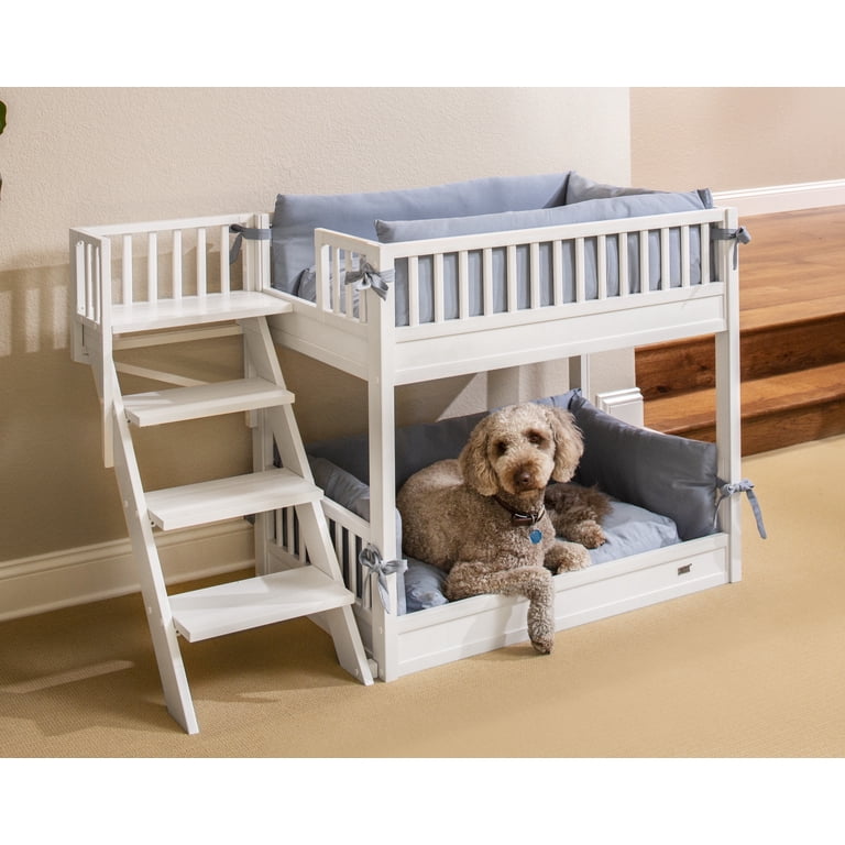 Ecoflex Large Doggy Bunk Bed - Antique White, Durable Doggie Frame