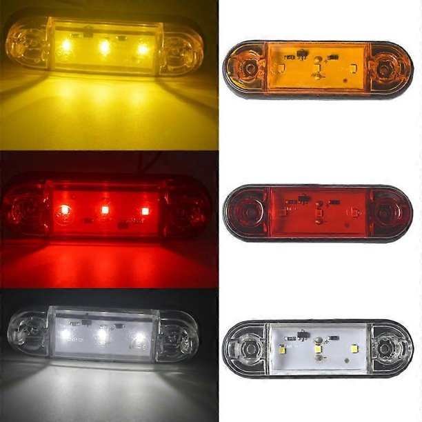 10pcs 3LED LED Automotive Trailer Side Marker Lamp Winding Lamp Side Marker Lamp Trailer Tail Light Yellow