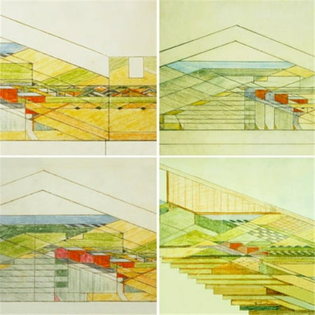 Frank Lloyd Wright Coasters - Hindostone Products-CoasterStone AS1965 Frank Lloyd Wright Wisconsin Red Barns Absorbent Coasters