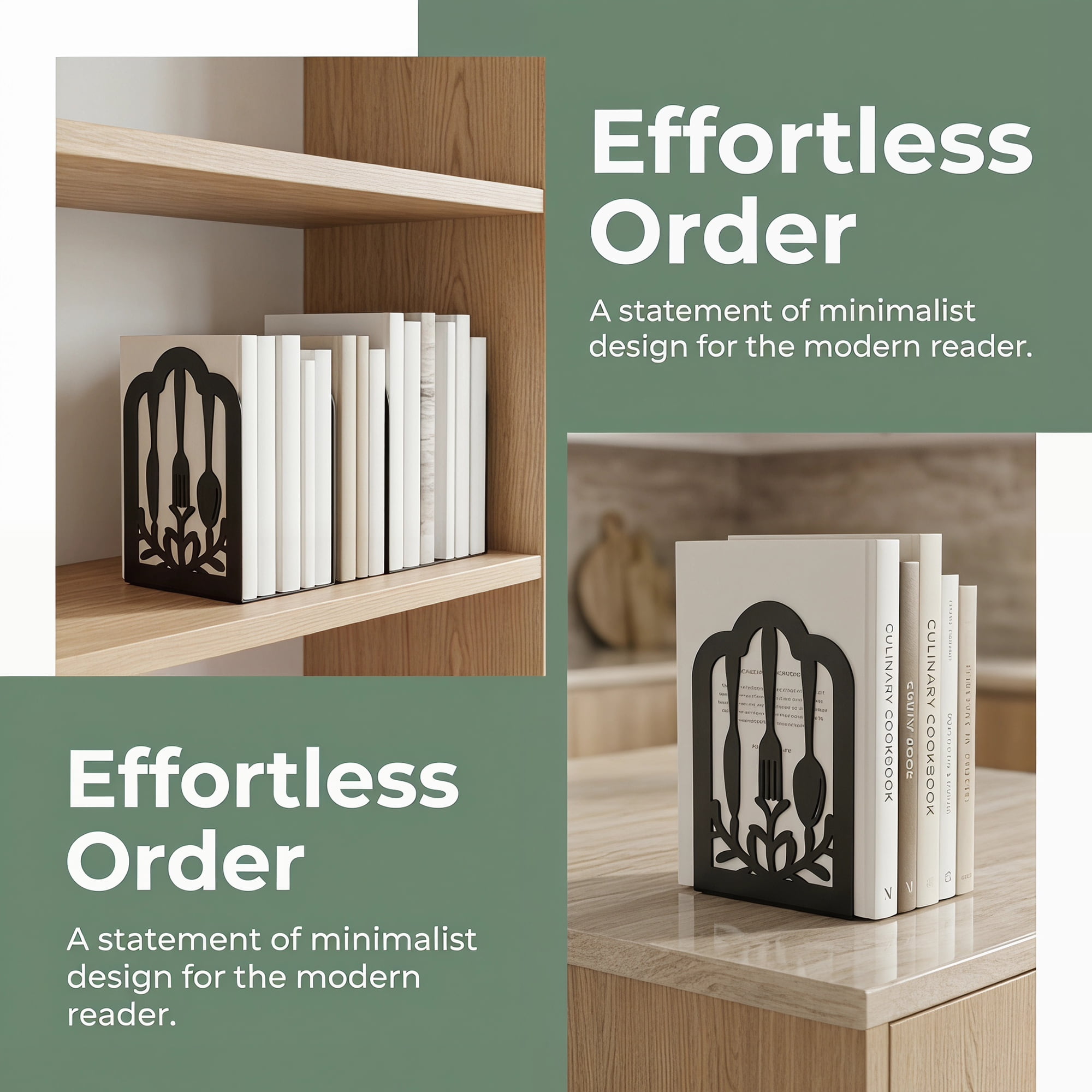 Unique Bargains Decorative Metal Bookends Book Ends for Office Black 4.7"L x 3.5"W x 7"H