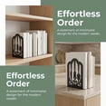 thumbnail image 4 of Unique Bargains Decorative Metal Bookends Book Ends for Office Black 4.7"L x 3.5"W x 7"H, 4 of 5